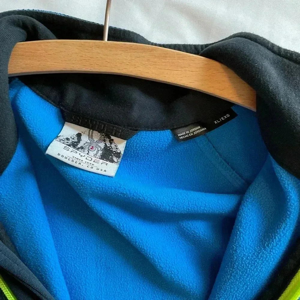 Spyder Half Zip Blue and Green Jacket Size XL - Picture 5 of 6